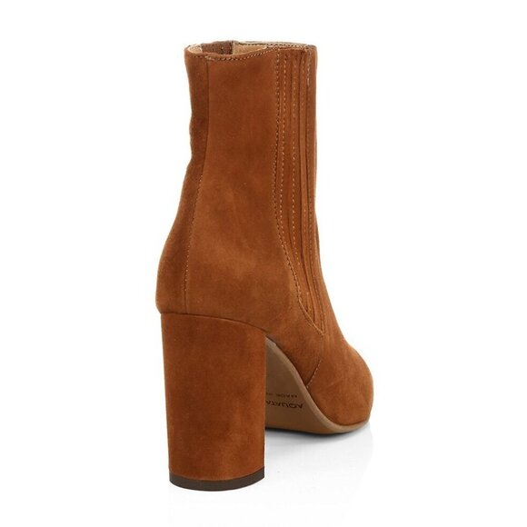 New in Box Aquatalia "Sierra" Water Resistant Suede Ankle Bootie - Ginger - 10 - Picture 9 of 11